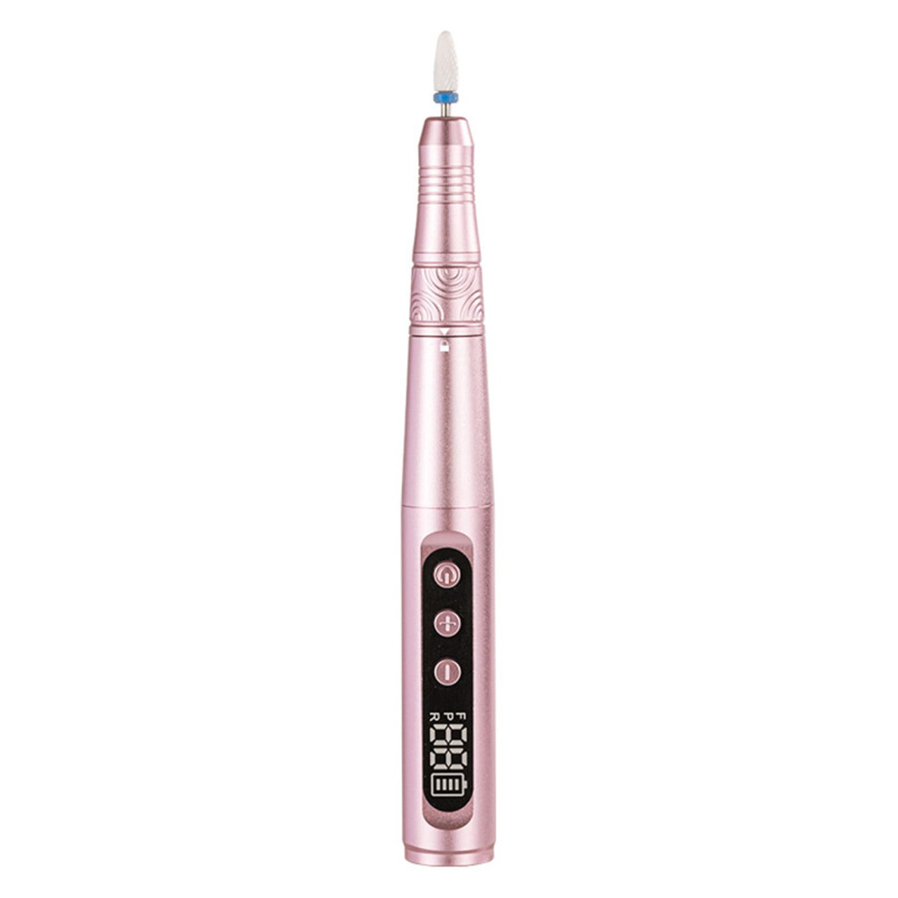 Pink Cordless Electric Nail Drill 35000 Rpm Rechargeable Professional Polisher For Manicure Pedicure