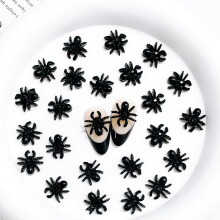 30Pcs Halloween Nail Charms 3D Resin Black Spider Decorations Gothic Nail Art Accessories for DIY