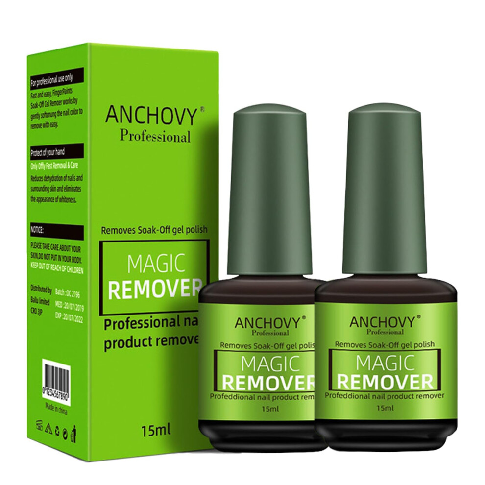 Magic Gel Nail Polish Remover 15ml 2pcs â Quick BrushOn SoakOff Formula for Fast Removal