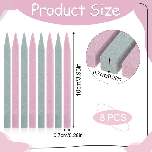 8 Pcs Quartz Nail File Sticks for Precise Shaping, Durable Buffing, MultiColor Salon Tool 1