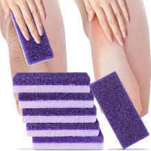 6 Pack 2 in 1 Pumice Stone for Feet and Heels, Dual Texture Foot Scrubber, Purple
