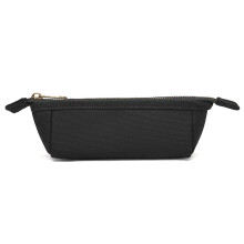 Black Cotton Canvas Pencil Case, Lightweight Durable Pouch for Pens and Travel Use