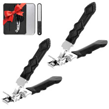 Toenail Clippers for Thick Nails Seniors, Extra Wide Jaw Heavy Duty Stainless Steel Nail Cutter with AntiSplash Design, 2pcs