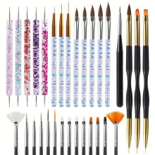 31Piece Professional Nail Art Brush Set for Gel and Acrylic with Ergonomic Handles, Style 5