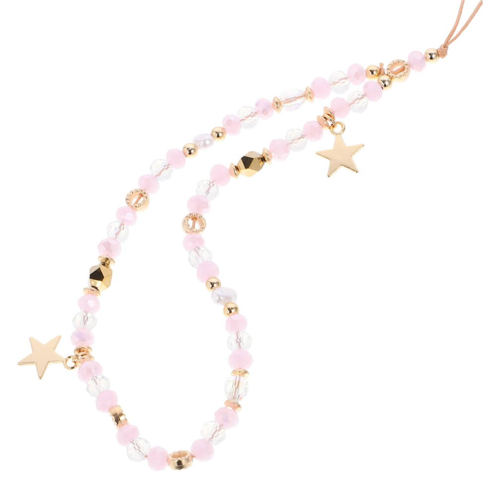 Beaded Phone Strap Phone Charm Wrist Lanyard Antidrop For Iphone And Android, Pink 9771547519263
