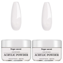 Clear Acrylic Nail Powder Set 10g 2pcs, Self Leveling Smooth Finish, Long Lasting Professional Kit