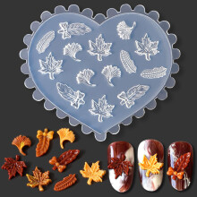 3D Maple Leaf Nail Mold with Four Designs for Autumn Nail Art and Resin Charm Making