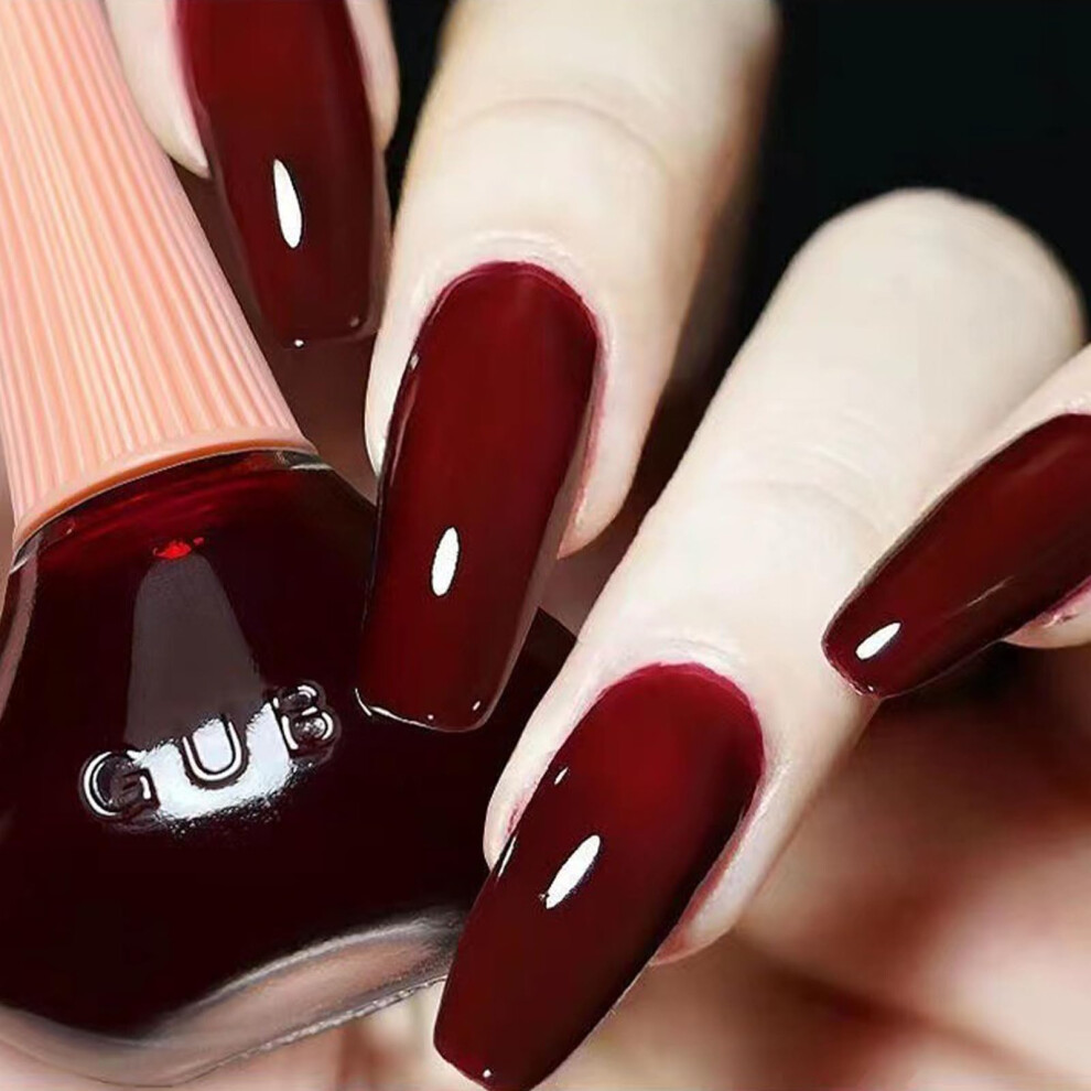 Quick Dry Glossy Nail Polish 12ml Crimson Summer Gel Look, Long Lasting No UV Needed