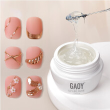 Nail Art Sculpting Gel with Mirror Chrome Finish, SemiSolid UV LED Cure for 3D Designs and Rhinestones