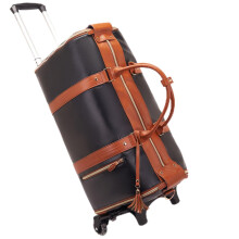2 in 1 Travel Garment Bag with Wheels, WaterResistant PU Leather Carry On with Shoe Compartment, Large Capacity Black