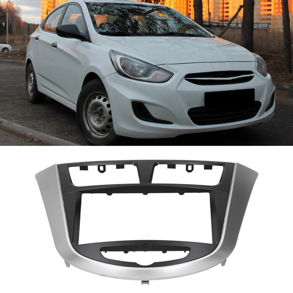 2Din Center Control DVD Fascia Navigation Panel Frame Fit for Hyundai i25/Solaris/Accent 2010-2014