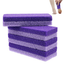 4Pcs Double Sided Foot Pumice Stone Scrubber for Callus and Dead Skin Removal Purple Heels
