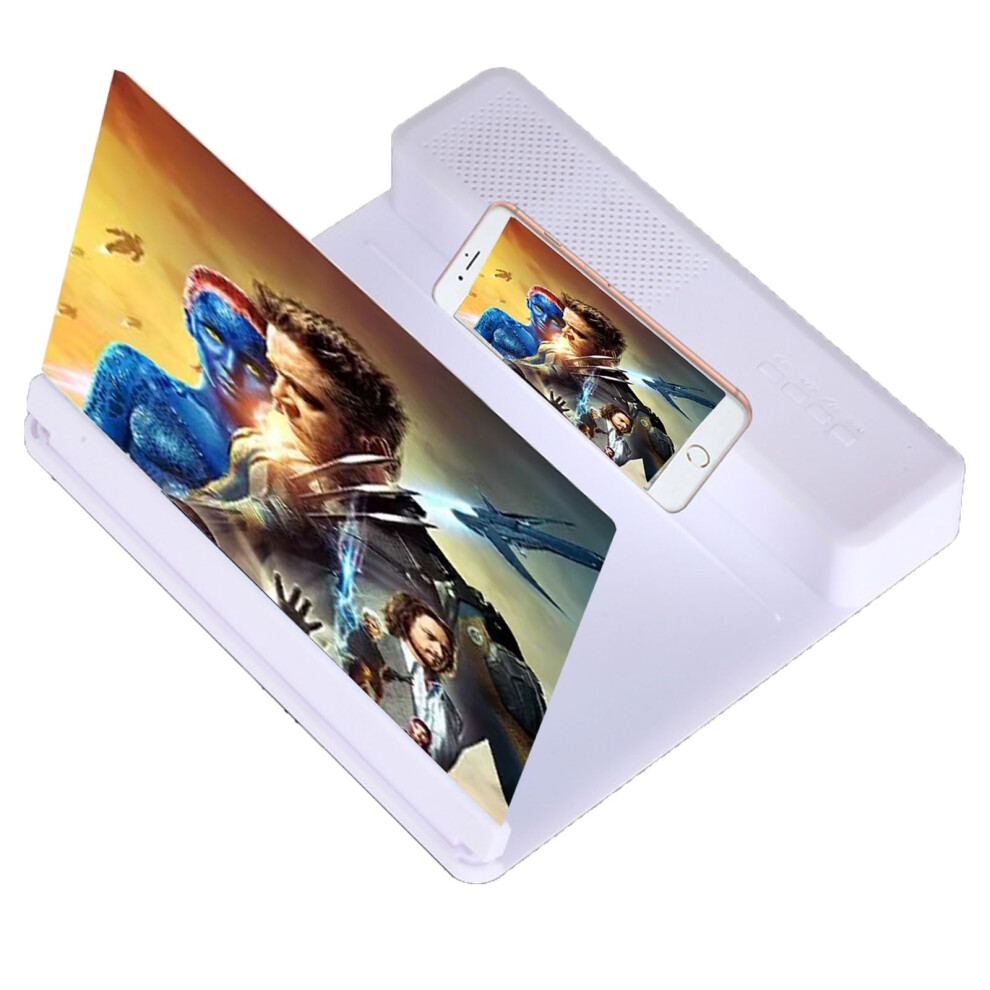3D Phone Screen Magnifier With Speaker, Foldable Mobile Phone Projector Screen For Movies And Gaming, Standard White 9073542600688