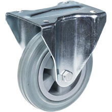 160mm 6" castor grey rubber tyre fixed strong 135kg capacity