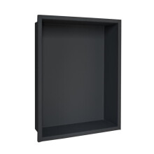 Ingebouwde niche - NICHE3030 - 30x30x9 cm - Zwart RVS RAL 9005 - Halfronde randen
