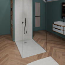 Receveur à carreler - 120x80 cm - Grille carrée excentrée - Siphon orientable 360 - Hauteur 4 cm