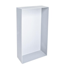 Niche semi-encastrée - NICHE4030-SE-9010-OB - 40x30x9 cm - Acier inox blanc RAL 9010 - Bords semi-arrondis