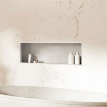 Ingebouwde niche - NICHE4030-EN-9010-OB - 40x30x9 cm - Geanodiseerd wit RAL 9010 - Halfronde randen 2mm