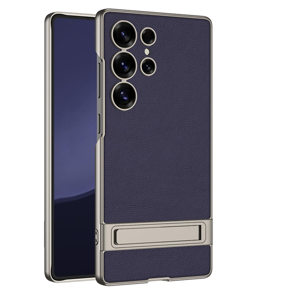 Leather Shockproof Kickstand Cover With Camera Edge Protection For Samsung Galaxy S25 Ultra Purple 9771547511847