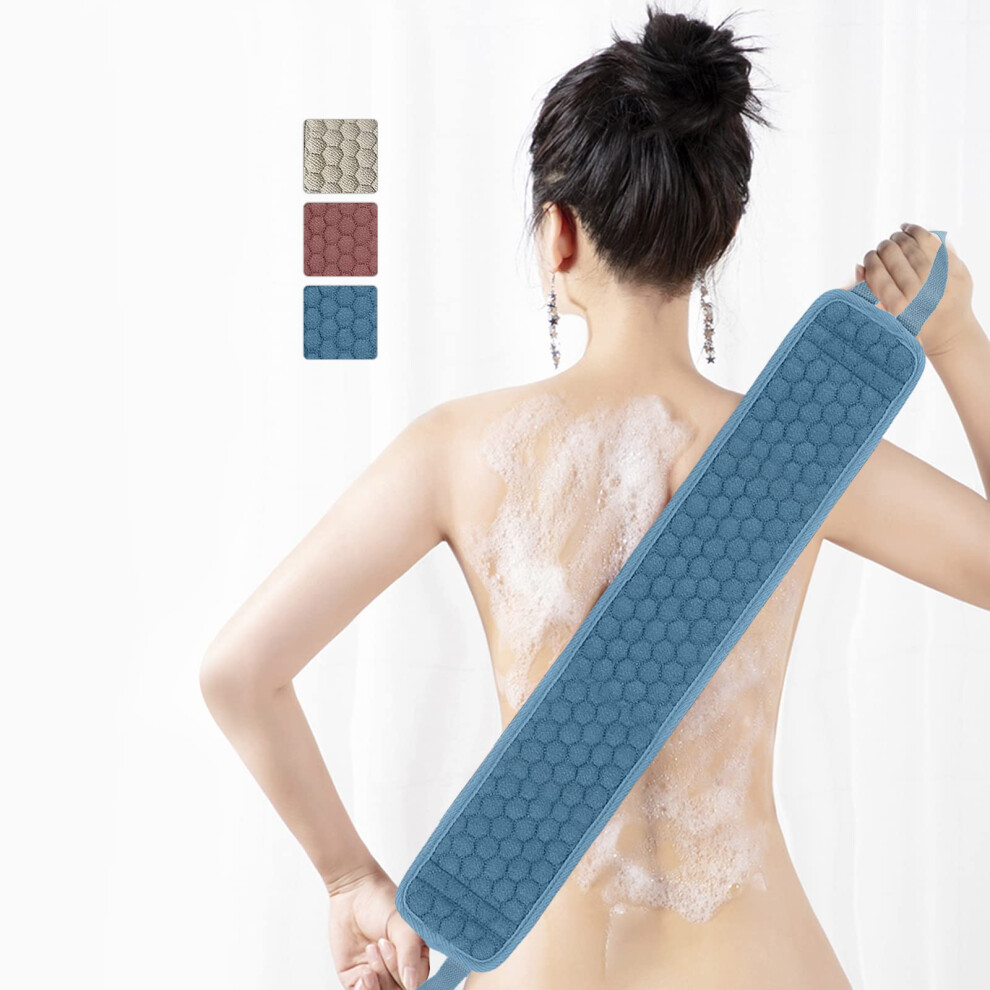 DoubleSided Exfoliating Back Scrubber for Shower, Fast Drying Microfiber, Full Back Coverage