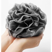 Extra Large Charcoal Bath Loofah for Gentle Skin Exfoliation and Rich Lather Creation