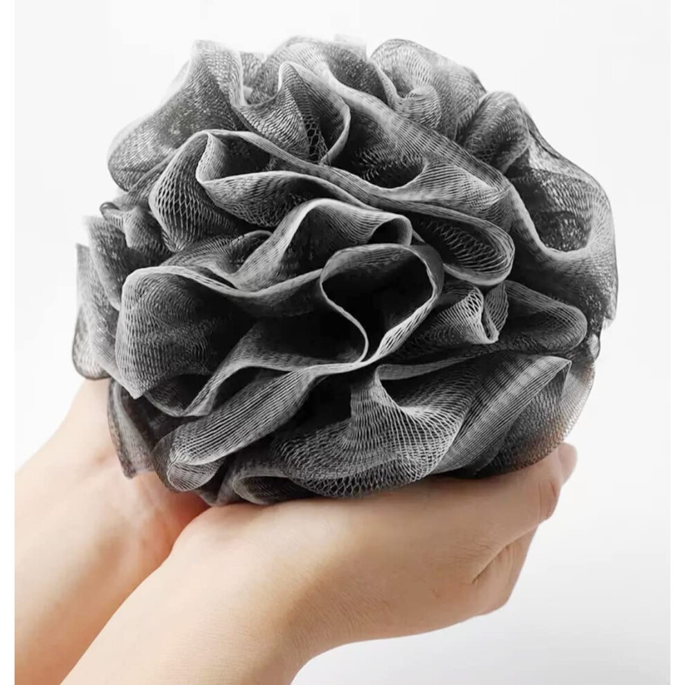 Extra Large Charcoal Bath Loofah for Gentle Skin Exfoliation and Rich Lather Creation