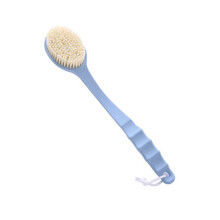 Long Handle Bath Brush with Soft Bristles, Waterproof Exfoliating Body Brush for Wet or Dry Use, Pink