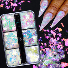 Pink Butterfly and Heart Nail Art Glitter Sequins Set with Multiple Patterns Gold Pink Decorations