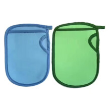 Super Soft Exfoliating Bath Mitt for Sensitive Skin, Reusable Dead Skin Remover Glove, Blue and Green