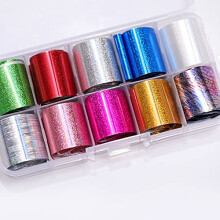 Nail Art Transfer Stickers Set with SelfAdhesive Decals, 100cm Strips, Box Storage, B5G6M
