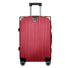 Expandable Leather Luggage Suitcase 20 Inch Red with Tags for Men and Women Travel