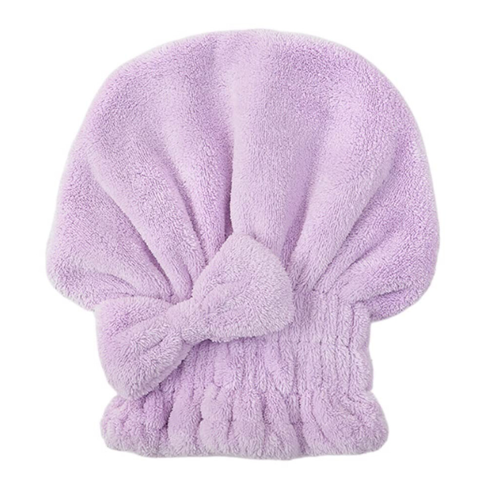 Black/Coral Bowknot Shower Cap With Quick Drying Breathable Velvet Hair Towel Hat For Women