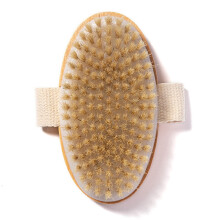 Dry Body Brush with Natural Bristles for Gentle Exfoliation, Wet or Dry Use, Compact Grip Massage