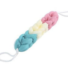Bath Back Scrubber with Long Handle Shower Sponge for Gentle Exfoliation and Rich Lather