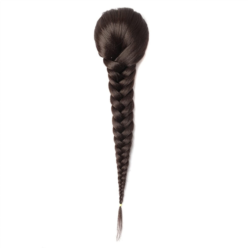 Unisex Ponytail Hair Extension 15 Inch Synthetic Fishtail Braid Hairpiece For Women With Clip Drawstring