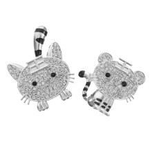 2pcs Handmade Glitter Tiger Keychain Charms for Bags and Phone Case Decorations
