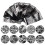 Press On Nail Tips with Lace Foil Stickers Black and White Full Coverage Acrylic Extensions 1