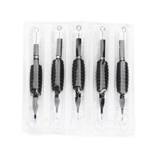 Tattoo Needle and Tube Combo 5pcs Disposable Silicone Grip PreSterilized Stainless Steel 1RL