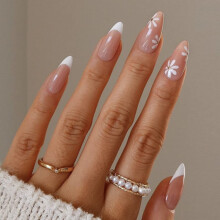 24 Pcs Almond Press on Nails Set, Short Acrylic Fake Nails with Multiple Sizes, Reusable Design