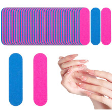 100 Pcs Mini Nail Files Double Sided 180/240 Grit Disposable Compact Travel Size for Manicure