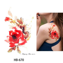 Temporary Tattoo Stickers Waterproof Chinese Flower Bird Body Art Decal Vivid Harajuku Style