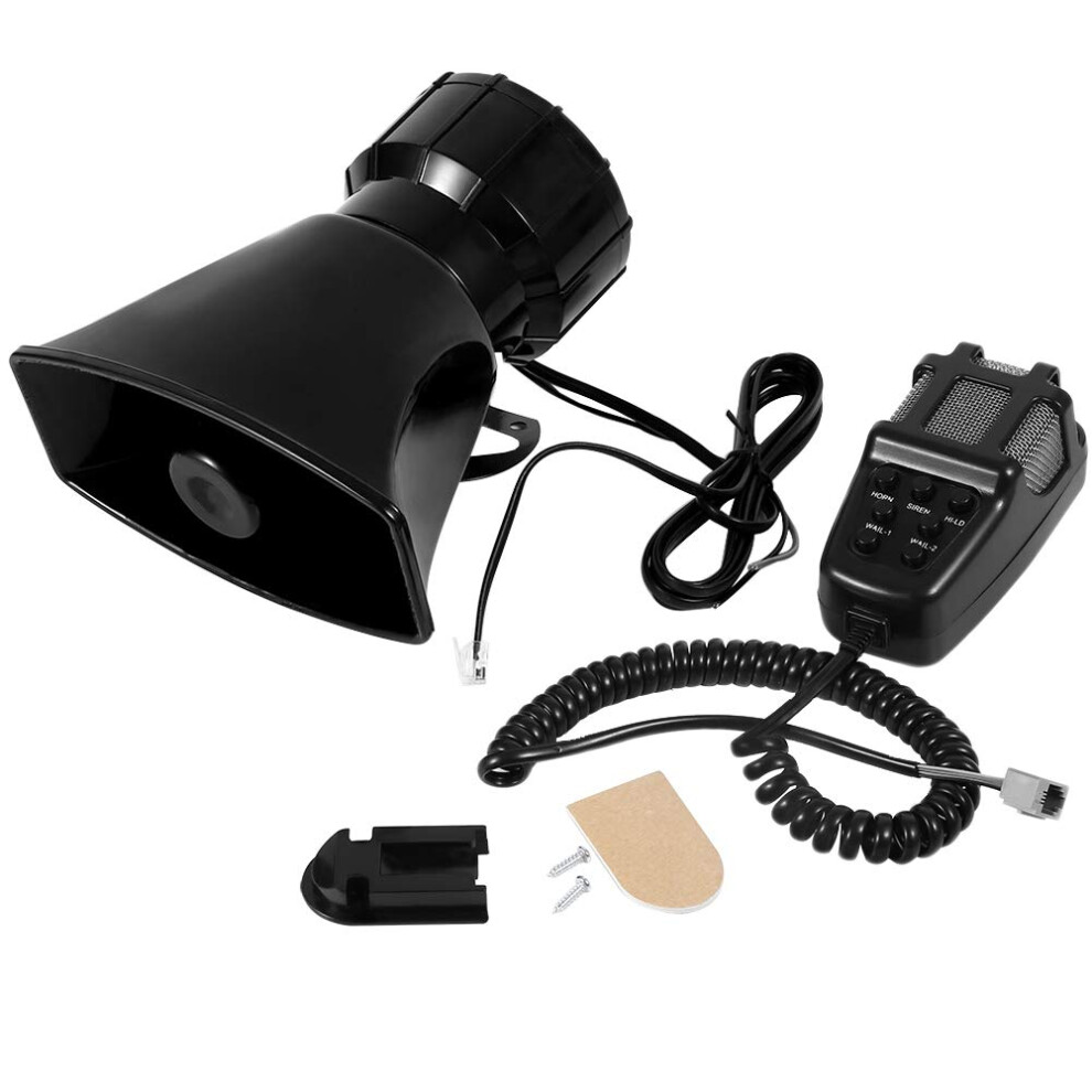 100W 7 Tone Car Siren Horn With Mic, 12V Emergency Vehicle Pa System For Cars Trucks Suvs 9169991611075