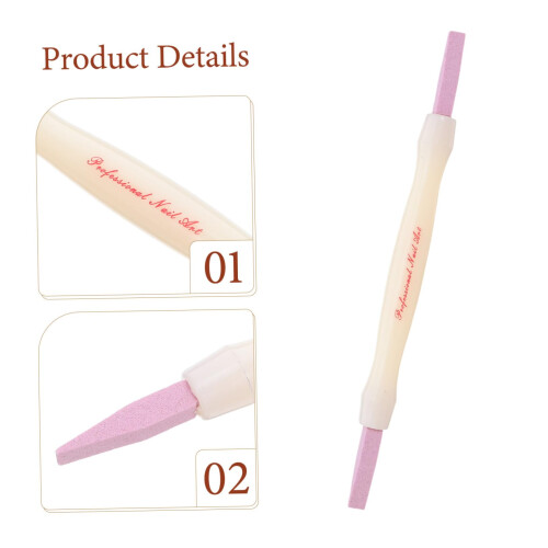 Dual Ended Quartz Nail Cuticle Remover and Buffer Tool Set for Manicure Pedicure 2