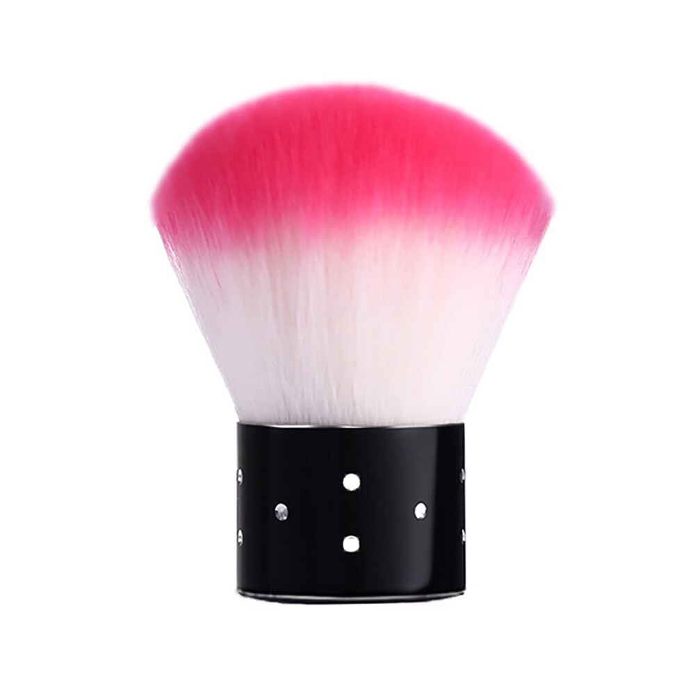 Red Rose Nail Dust Brush With Soft Nylon Bristles And Stainless Steel Handle For Acrylic And Gel Nails