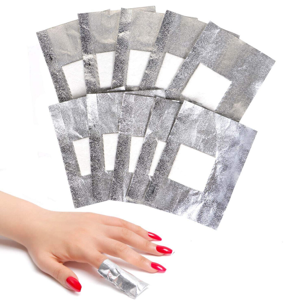 100pcs Nail Polish Remover Foil Wraps with Cotton Pads for Quick Gel Removal at Home or Salon