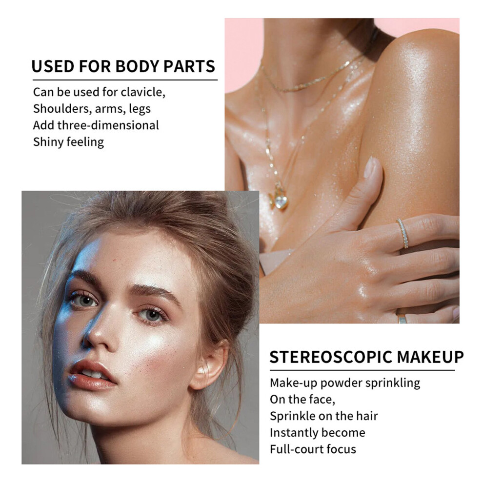 White Long Lasting Waterproof Highlighting Powder 3 Colors, Contouring 10G