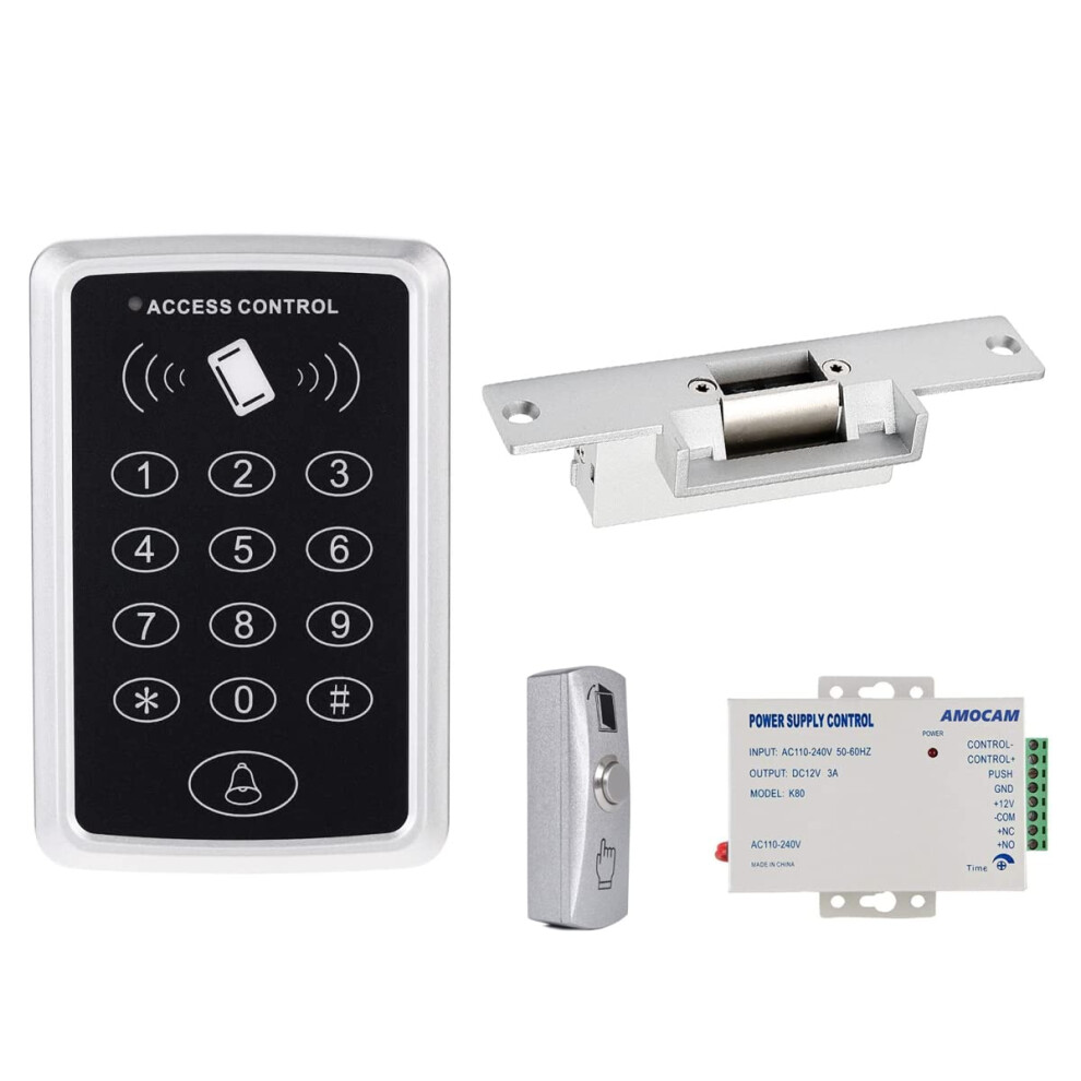 Door Access Control System With Password Keypad, Secure Electric Lock And Exit Button For Apartment Or Office 9169991613505
