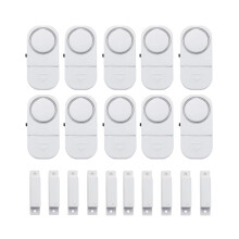 10 Pack Door Window Alarm Sensors with 120dB Loud Siren, Battery Powered Magnetic Entry Detection for Home Security