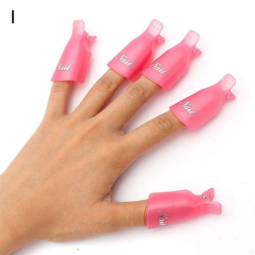 10Pcs Reusable Nail Polish Remover Clips Set for Gel Nail Soak Off with Secure Acetone Hold