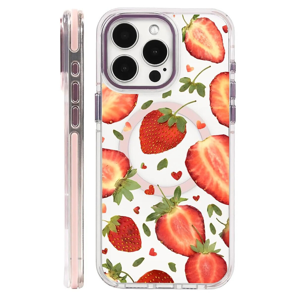 Magsafe Compatible Clear Floral Design Shockproof Slim Bumper Transparent Protective Cover For Iphone 16 9092120135589